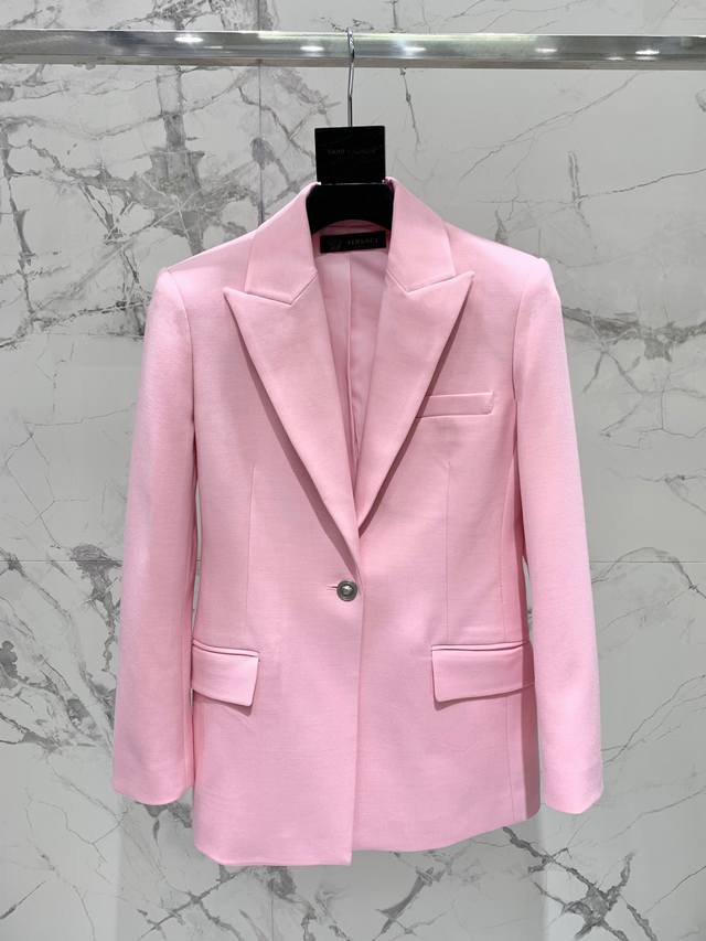 Versace Single-Button Wool Suit with Slim Fit The single-button design is classi