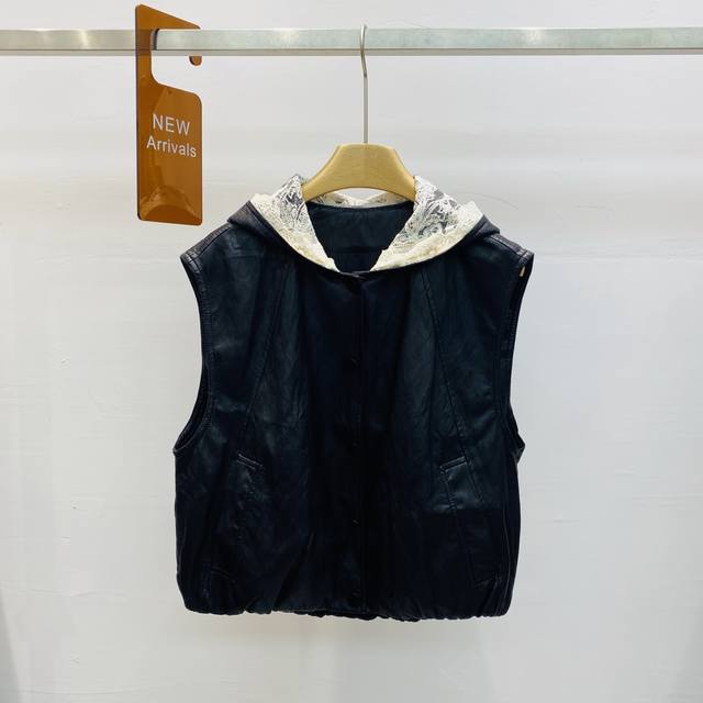 New layered motorcycle jacket sleeveless eco-friendly leather vest retro lace ha