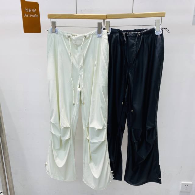 New American Retro Style Workwear Loose Drawstring Casual Straight Wide Leg Para