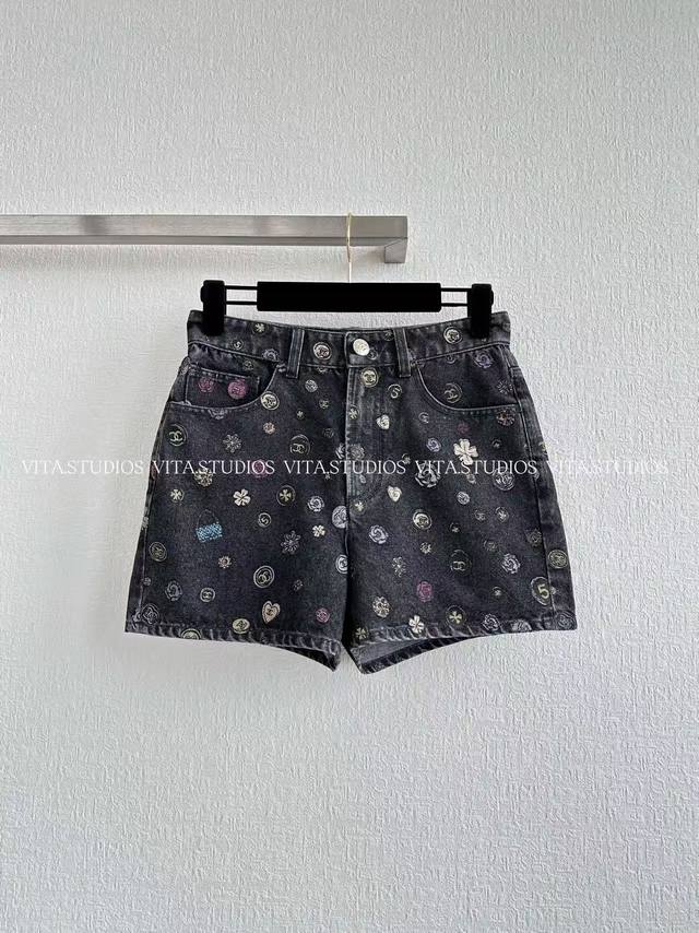 New Arrival Pre-sale Printed Denim Shorts Made from premium cotton and polyester