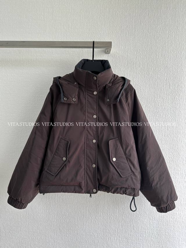 New Arrival Pre-sale Warm Caramel Red-Brown Down Jacket Made of 65% Cotton and 3