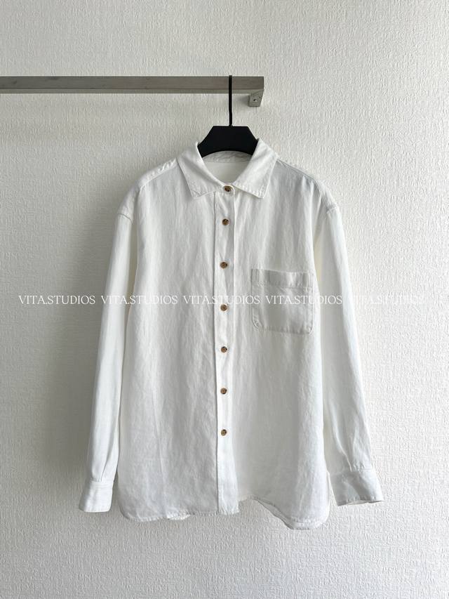New Arrival Pre-sale Top-quality Nesson linen shirt with an architectural feel M