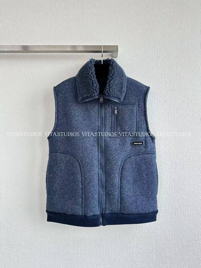 Hot Selling In Stock Zipper Vest Made of wool and polyester blend fabric Wool gi