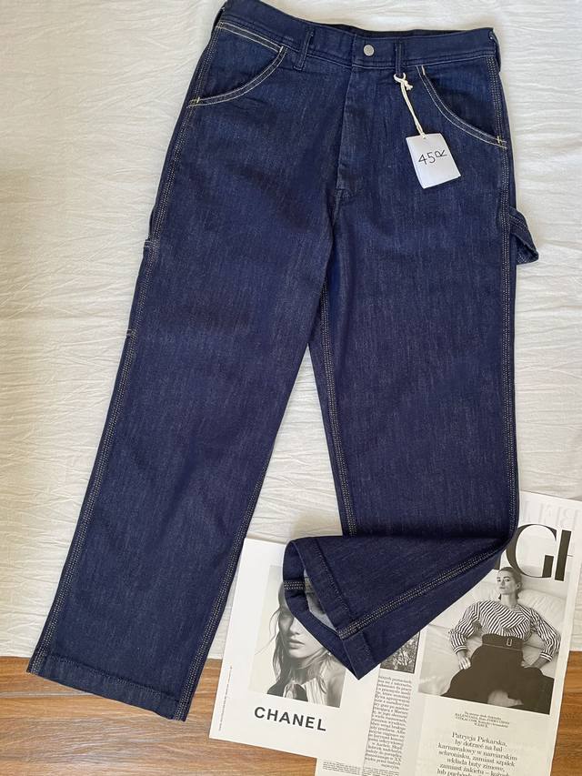 Japanese Retro Style Chic Workwear Casual Indigo Mid-Rise Jeans #Very Niche Colo