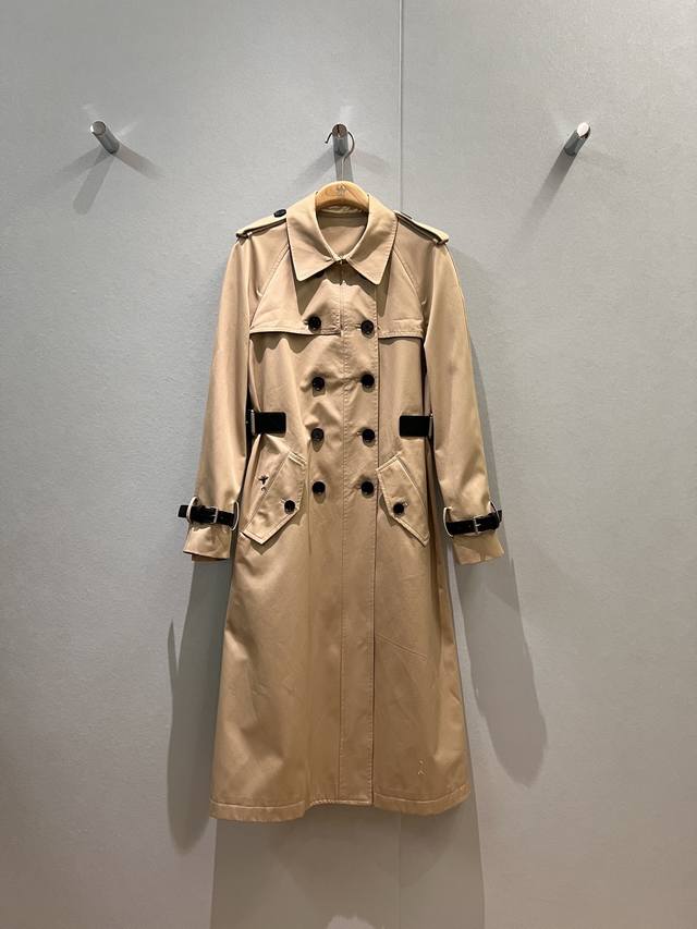New Arrival Recommendation: Double-breasted Long Trench Coat with Epaulettes and