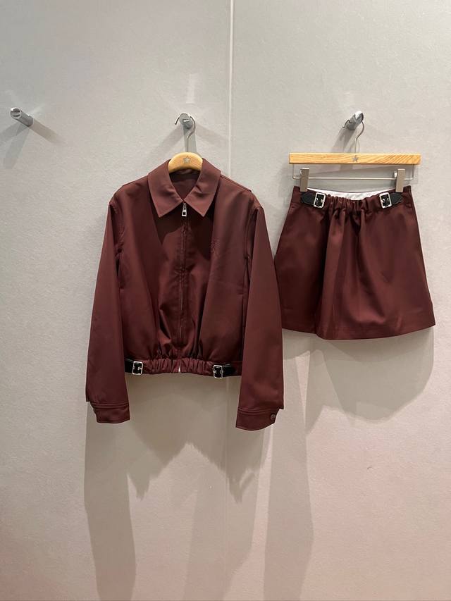 New Loewe Belt Buckle Series, Adjustable Elastic Hem, Lapel Loose Fit Jacket, St