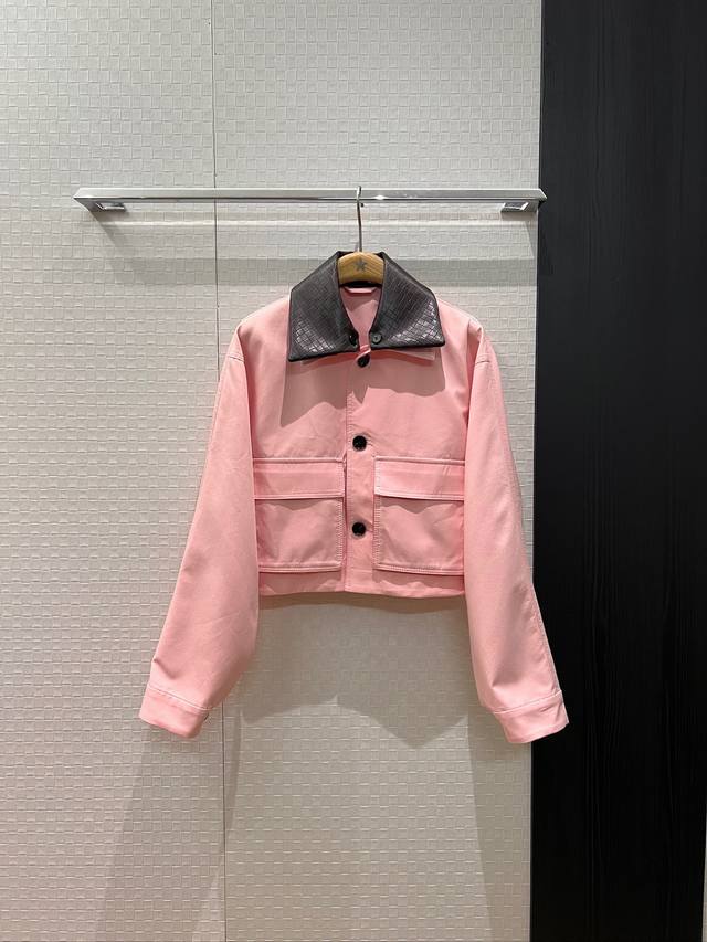 New Arrival Recommendation: Bv woven leather collar short jacket, removable leat