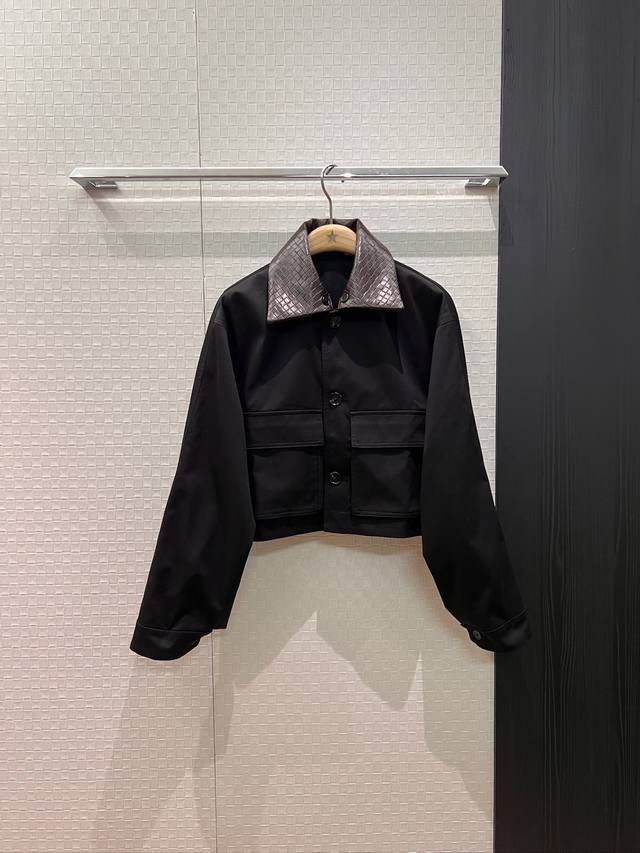 New Arrival Recommendation: Bv woven leather collar short jacket, removable leat