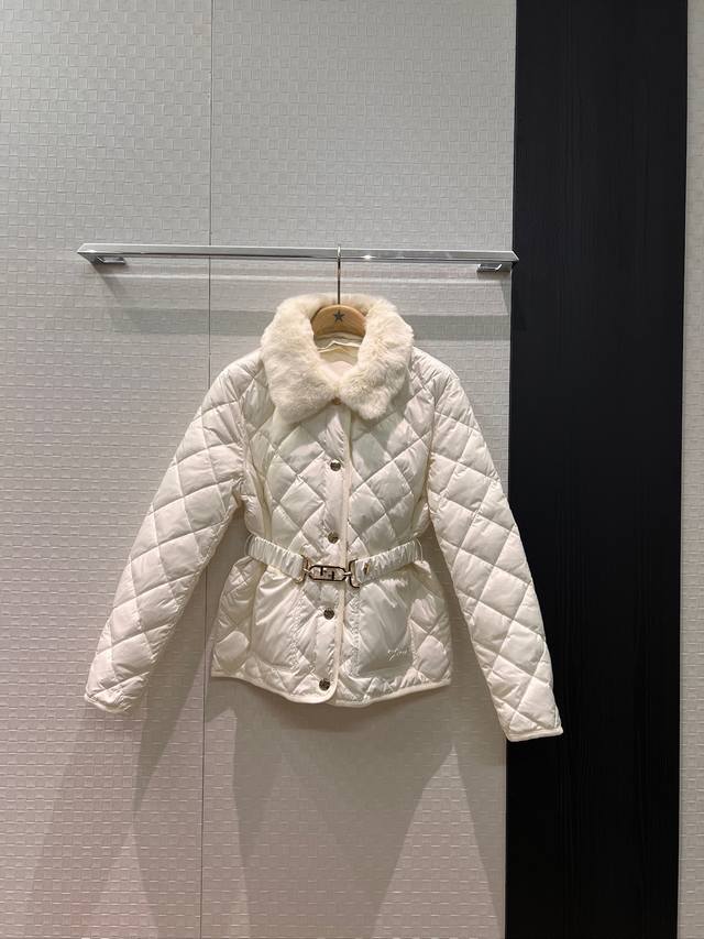 Autumn/Winter New Style Fur Collar Two-Way Design Double F Elastic Waist Belt Di