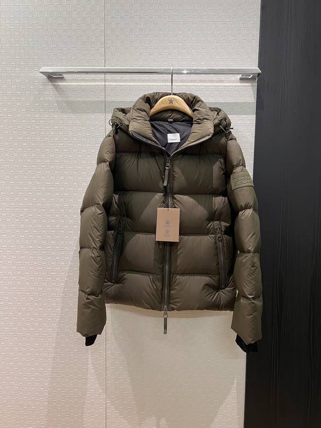 New Hooded Stand Collar Down Jacket, Detachable Hood with Logo Badge, Decorative