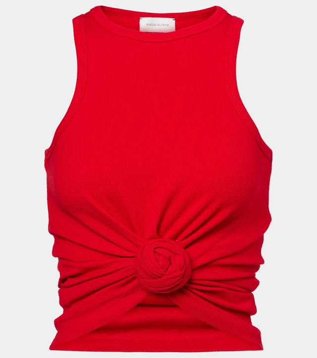 Knotted ribbed vest! Cotton red, S/M/L/Ddd