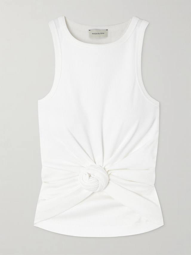 Magda knotted ribbed vest! Cotton, two colors, S, M, L, Ddd