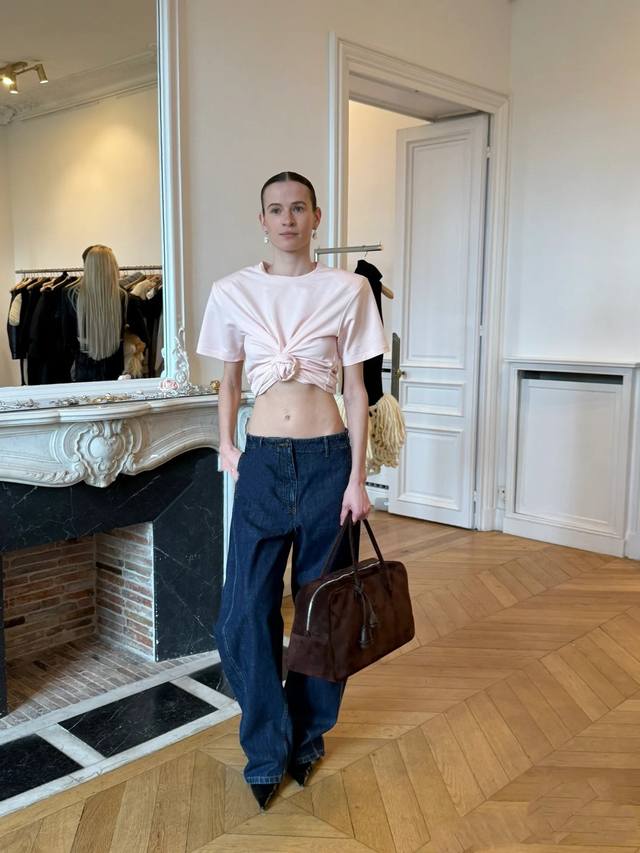 Knotted ribbed T-shirt! New cotton color, S/ml, Ddd