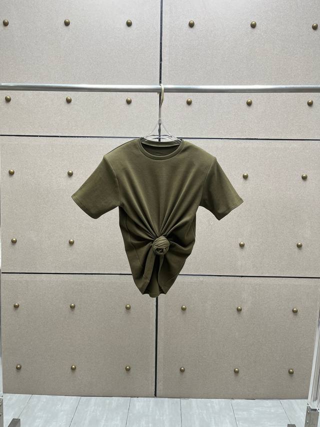 Magda knotted ribbed T-shirt! New cotton color, S/ml, Ddd