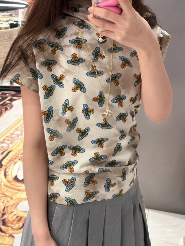 Vivi* Printed Embroidered T-shirt! Cotton Reactive Print Sml Ddd