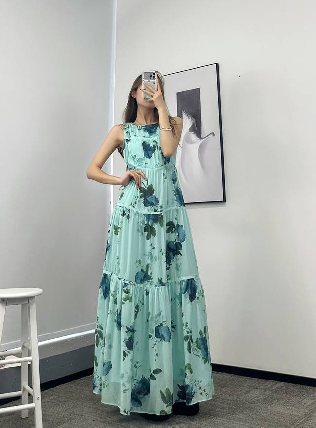 Erde* Tiered Layered Print Maxi Dress! Sml Ddd