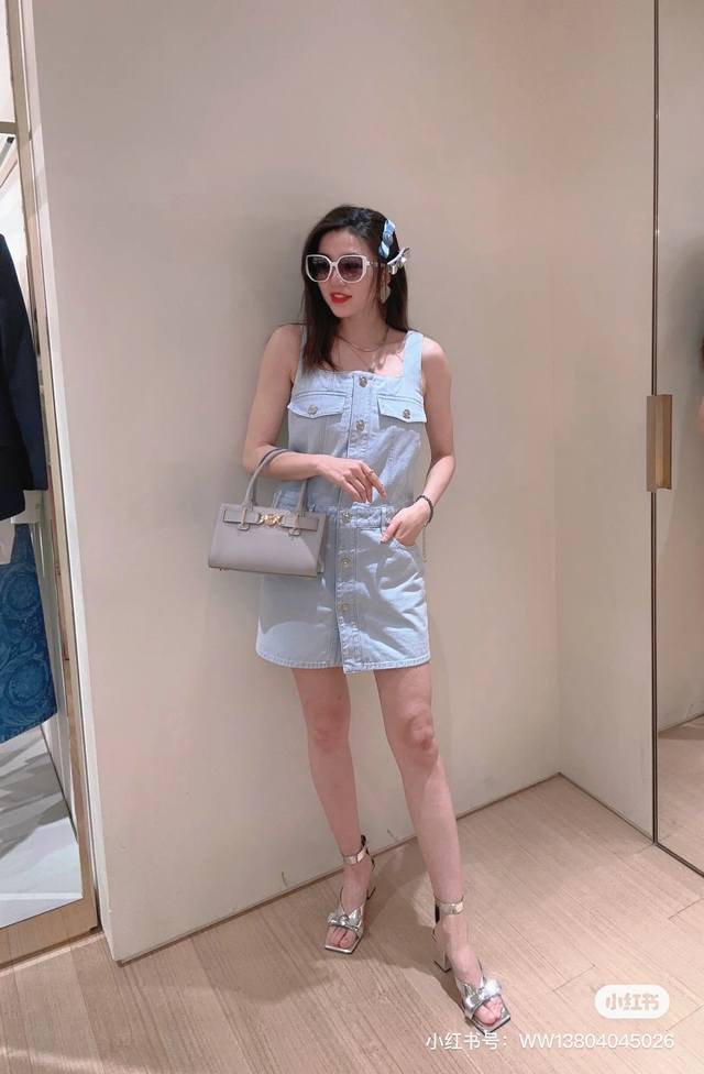 Washed denim dress! Cotton S/ml Ddd