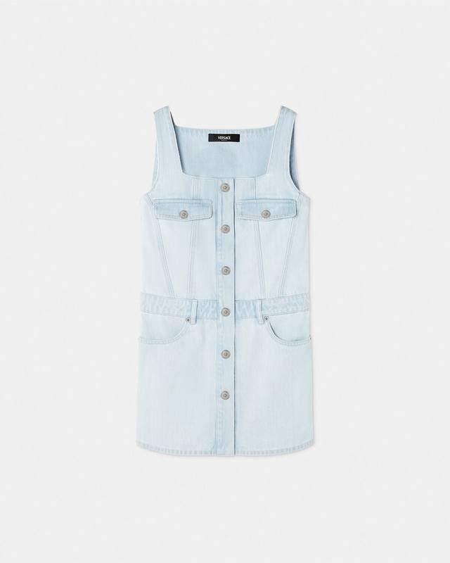 Washed denim dress! Cotton S/ml Ddd
