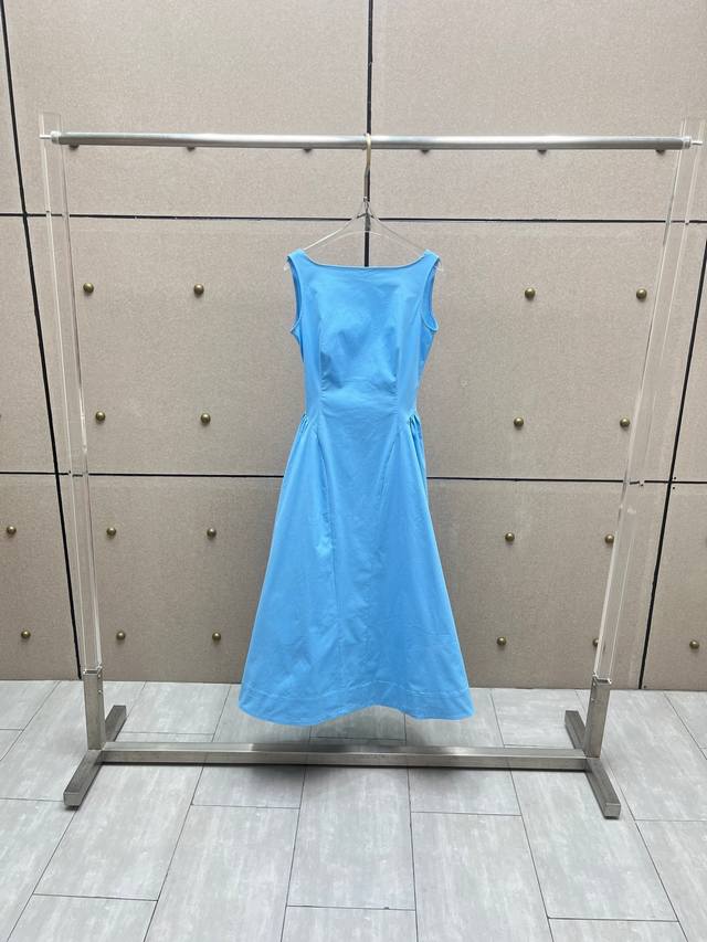 Minimalist belted dress! Cotton sky blue Sml Ddd