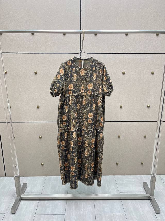 Reversible loose-fitting printed dress! Cotton S/ml Ddd