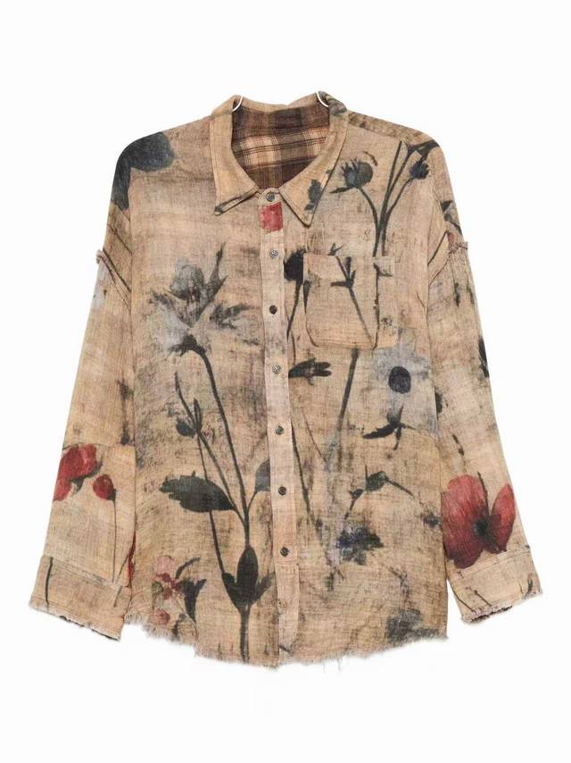 Reversible Printed Soft Fringed Top! Cotton, soft gauze, double-sided print, fri