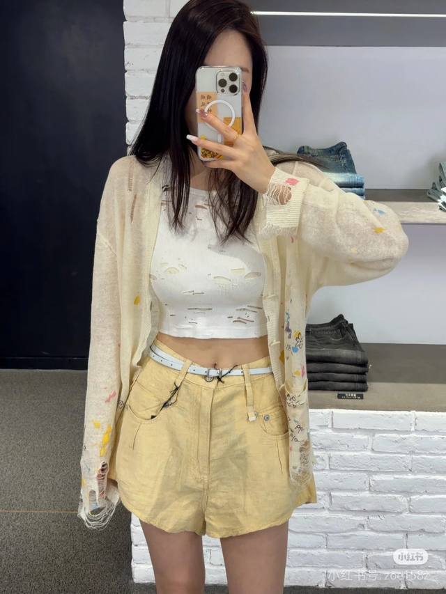 Linen washed loose shorts! Linen S/ml Ddd