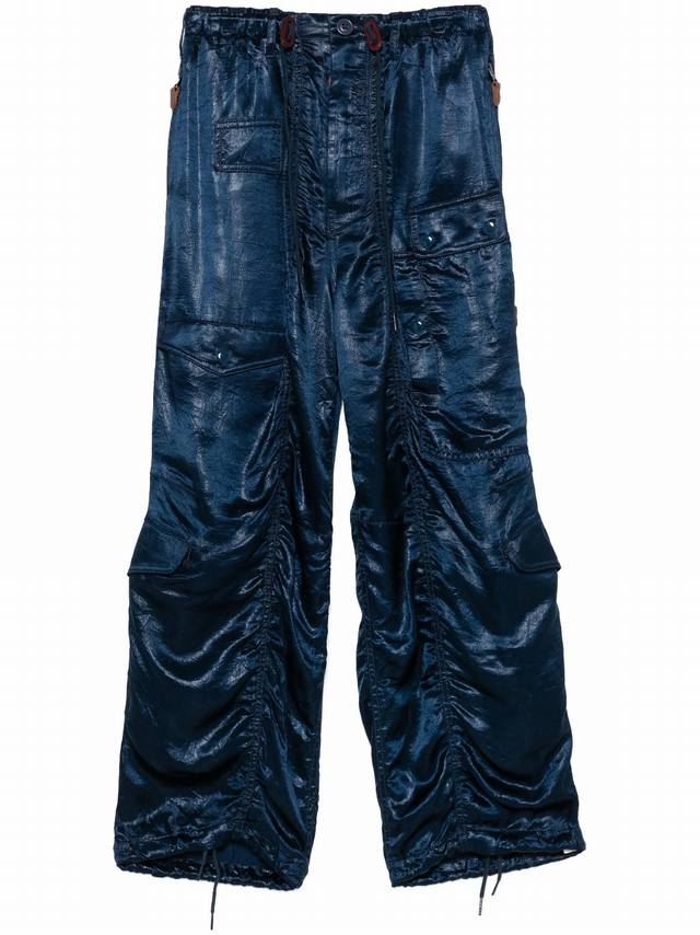 13 Acetate and leather color-blocked heavy-duty work pants! Acetate Sml Ddd