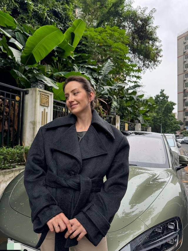 Short wool trench coat with lapel! Wool coat, size S, size Ddd