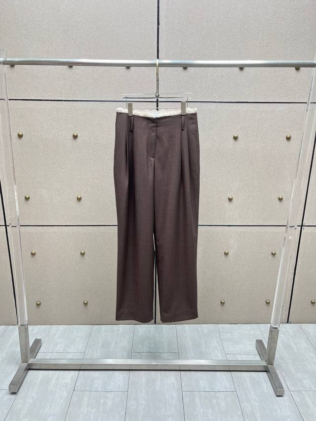 Magda chocolate-colored lace-trimmed trousers! Sml Ddd