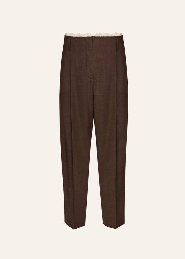 Magda chocolate-colored lace-trimmed trousers! Sml Ddd