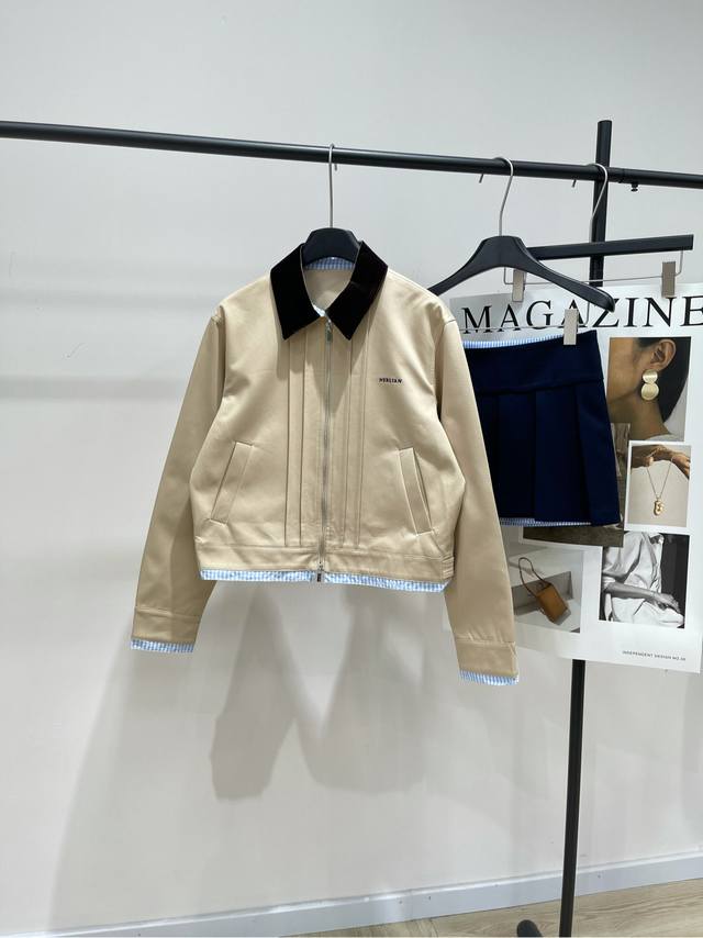 Her Khaki Blue Checkered Zip-Up Jacket Ddd, Fabric: Cotton Blend Color: Khaki He