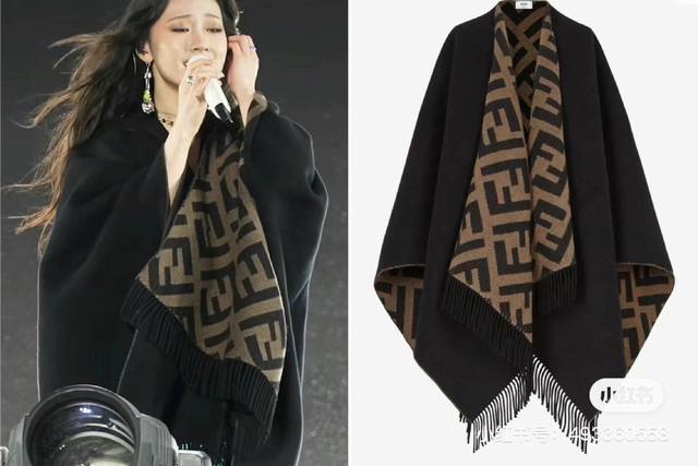 2025 New Autumn/Winter Classic Letter Double-Sided Cashmere Cape with Tassel Sha