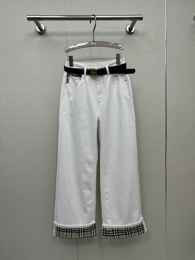 2025 Color-blocked rolled-up jeans (Ddd). Custom Yb twill cotton denim material