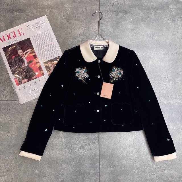 Restocked Hot-selling velvet jacket, celebrity style, M*Umiu 2025 Autumn/Winter