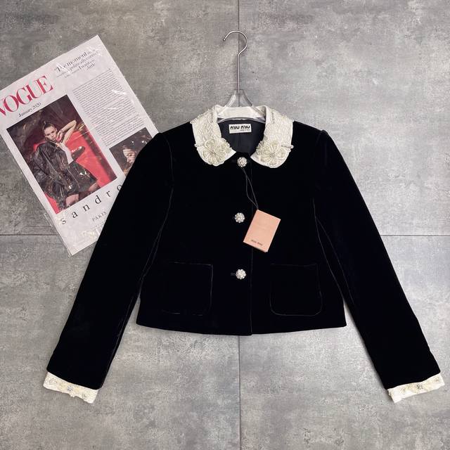 Restocked Hot-selling velvet jacket, celebrity style, M*Umiu 2025 Autumn/Winter