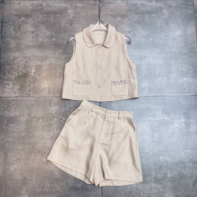 Reorders Available Hot Item Recommendation Lp Ss New Cotton Linen Sleeveless Set
