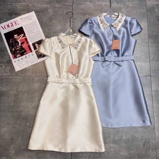 Restocked M*U 2025 Spring/Summer New Heiress Dress, Age-Defying Magic Lapel, Hea