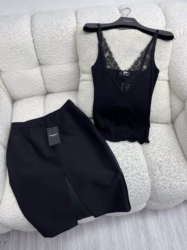 Wool Slit Skirt Set Fall New Arrival Classic High-Waisted Pencil Skirt Cut Side