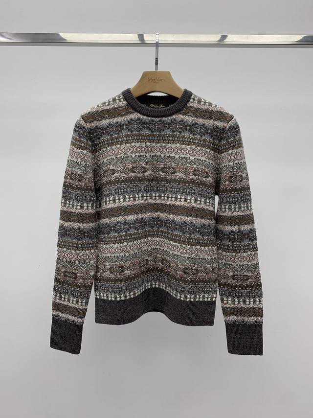 Loro Pian* Cashmere Jacquard Sweater This cashmere sweater features a jacquard k