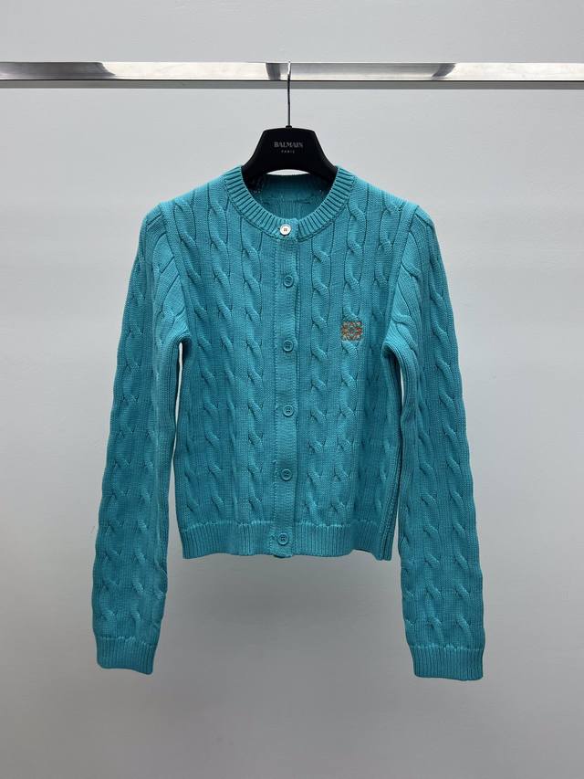 Loew* Cable Knit Cardigan Lightweight cotton light blue cable knit cardigan Shor