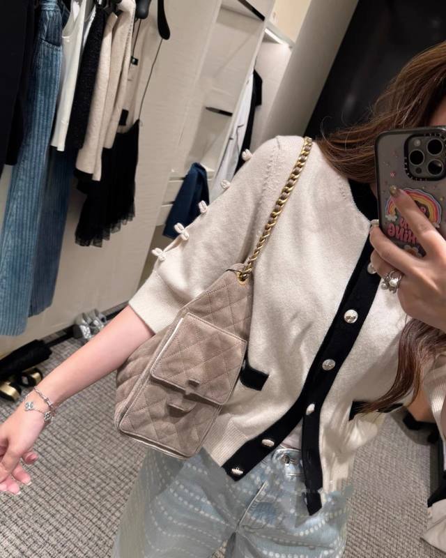 Original Cha.....2025 Autumn/Winter New Fashion Cashmere Bow Cardigan, Yb Custom