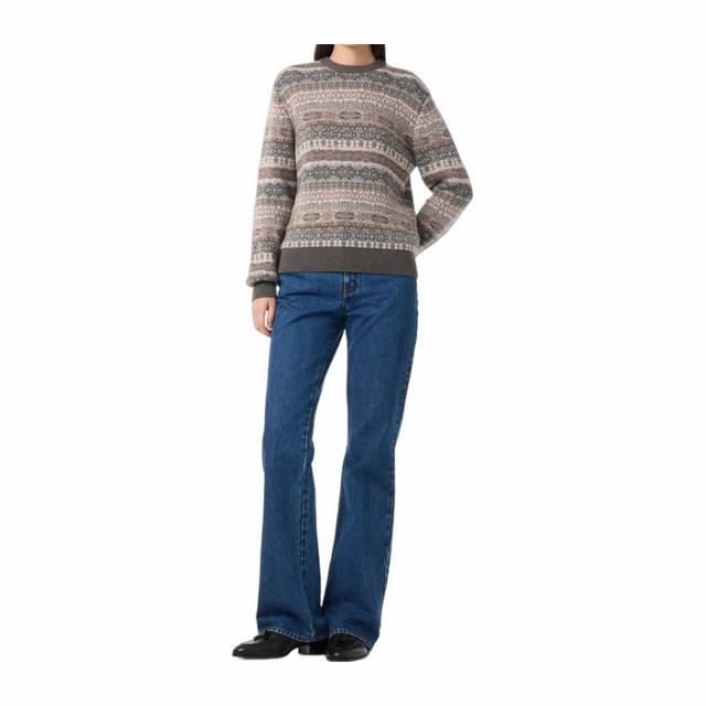 Original Lp 2025 Autumn/Winter New Fair Isle Jacquard Cashmere Sweater. Retro, y