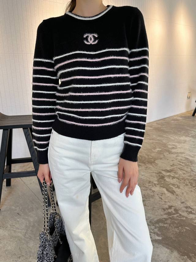 Original Cha......2025 Autumn/Winter New Style Striped Pullover Long-Sleeve Swea