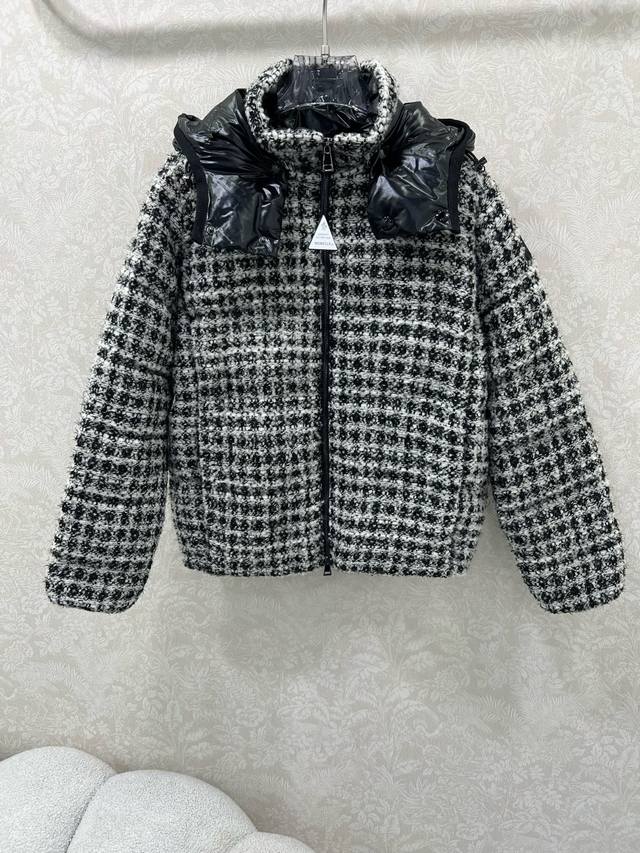 Mon*Ler 25Fw Autumn/Winter New Andronne Silky Check Chanel-Knit Down Jacket | Ex