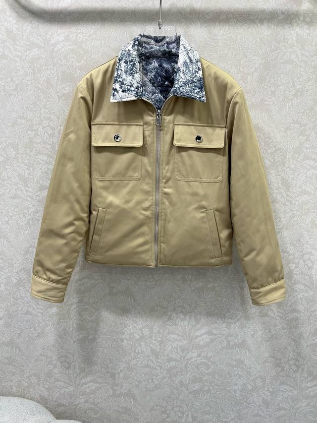 Dio* 2025 Autumn/Winter New Lapel Jacket, Reversible, Stitched Cotton Coat. The