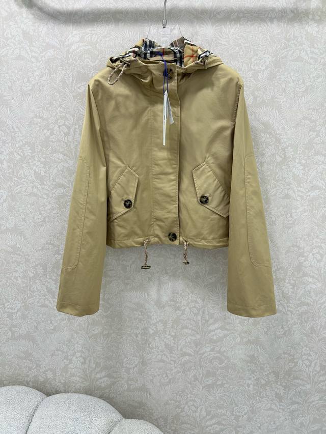 Burberr* 25 Early Autumn New Arrival: Scottish Plaid Short Hooded Jacket | Exclu