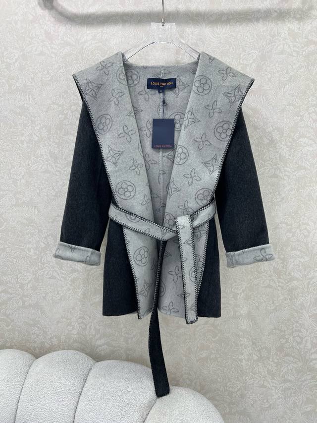 Louis Vuitt * N25 New Bathrobe High-End Cashmere Coat Brand Custom Fabric Double