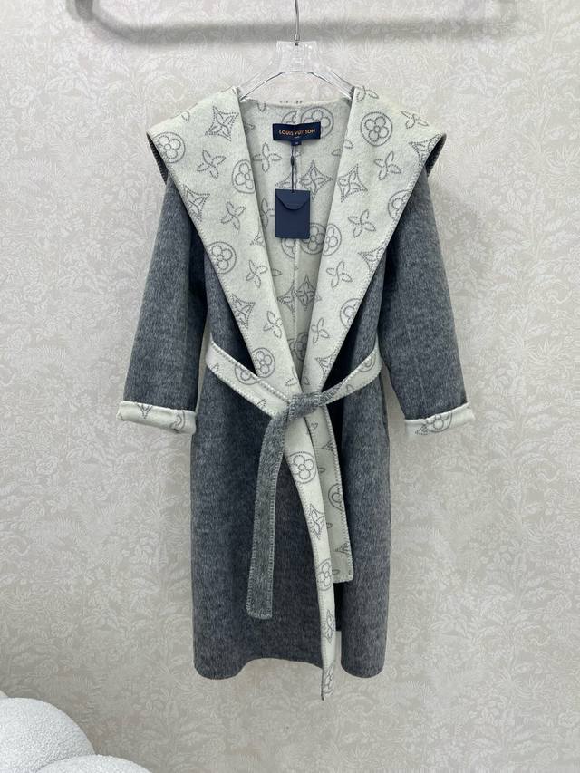 Louis Vuitt * N25 New Bathrobe High-end Cashmere Coat Brand Custom Fabric Double
