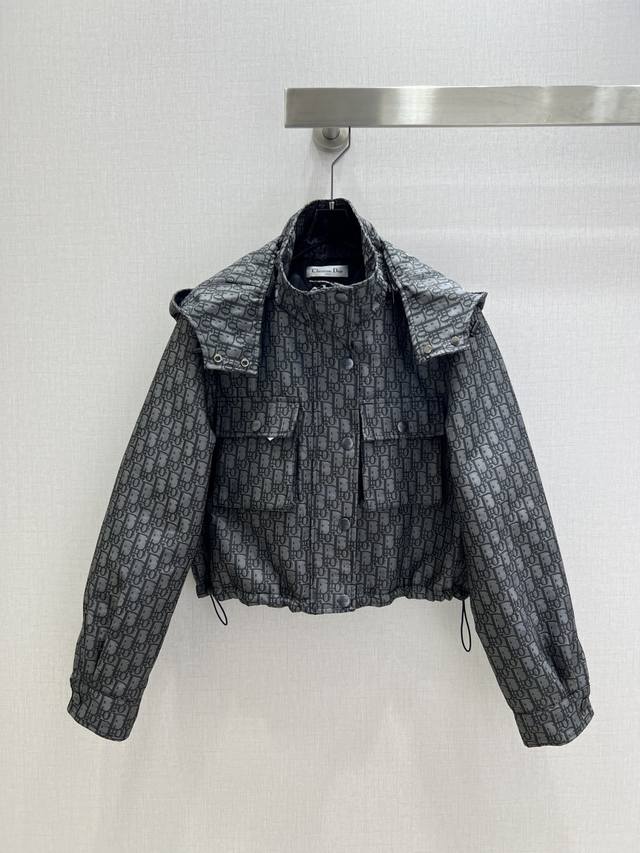 Highly recommend Dio*2025 Autumn/Winter New All-over Jacquard Quilted Hooded Sho