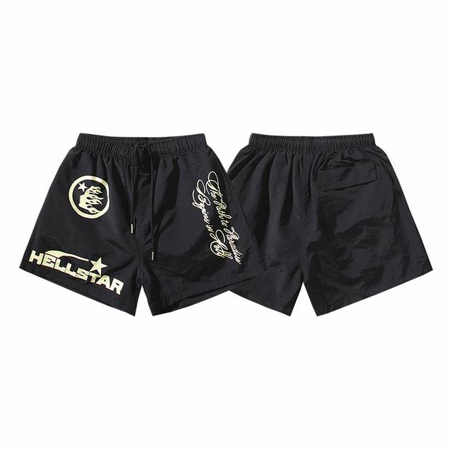 709# Real Shot Hellstar Casual Sports Beach Shorts Color: Black Sizes: SML XL Dd